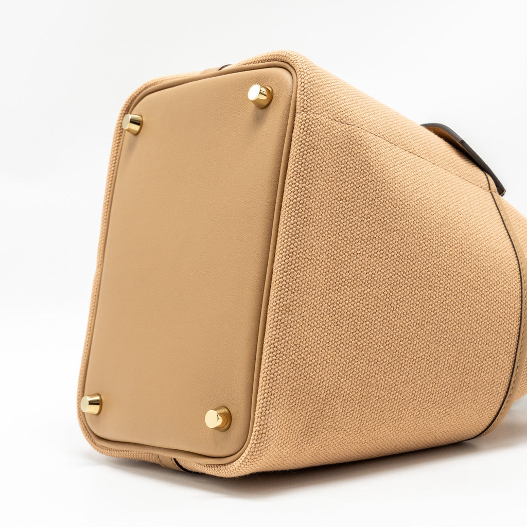 HERMES CARGO PICOTIN 18 LOCK BAG CANVAS/SWIFT CHAI GHW