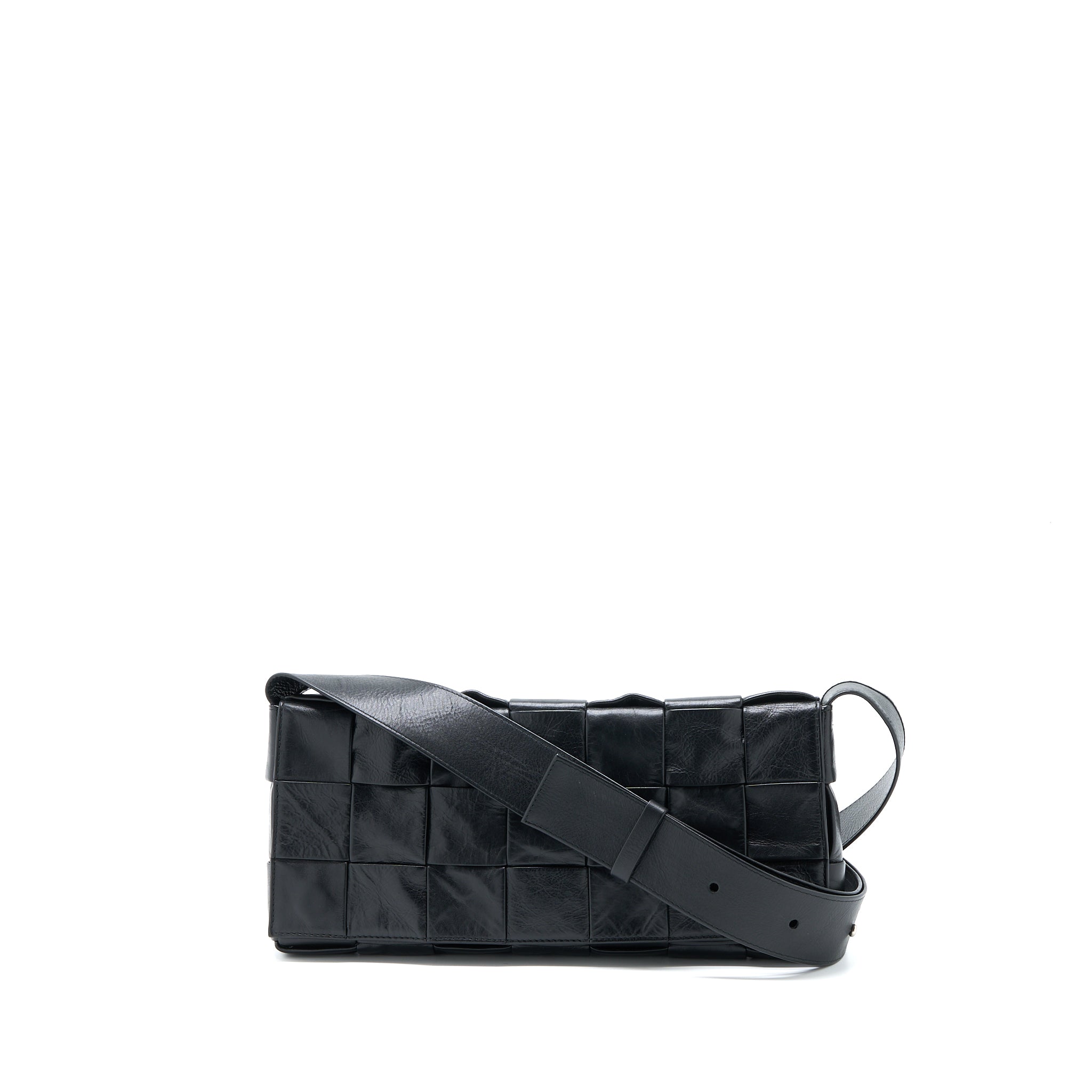 BOTTEGA VENETA CASSETTE BAG AGED CALFSKIN BLACK SHW