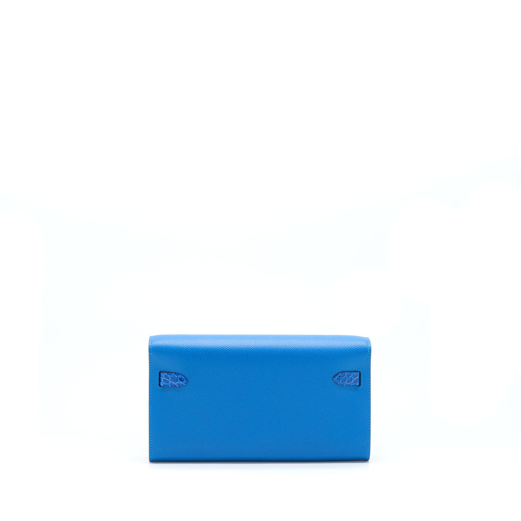 HERMES KELLY TO GO TOUCH EPSOM/ALLIGATOR MYKONOS/BLEU ZELLIGE SHW