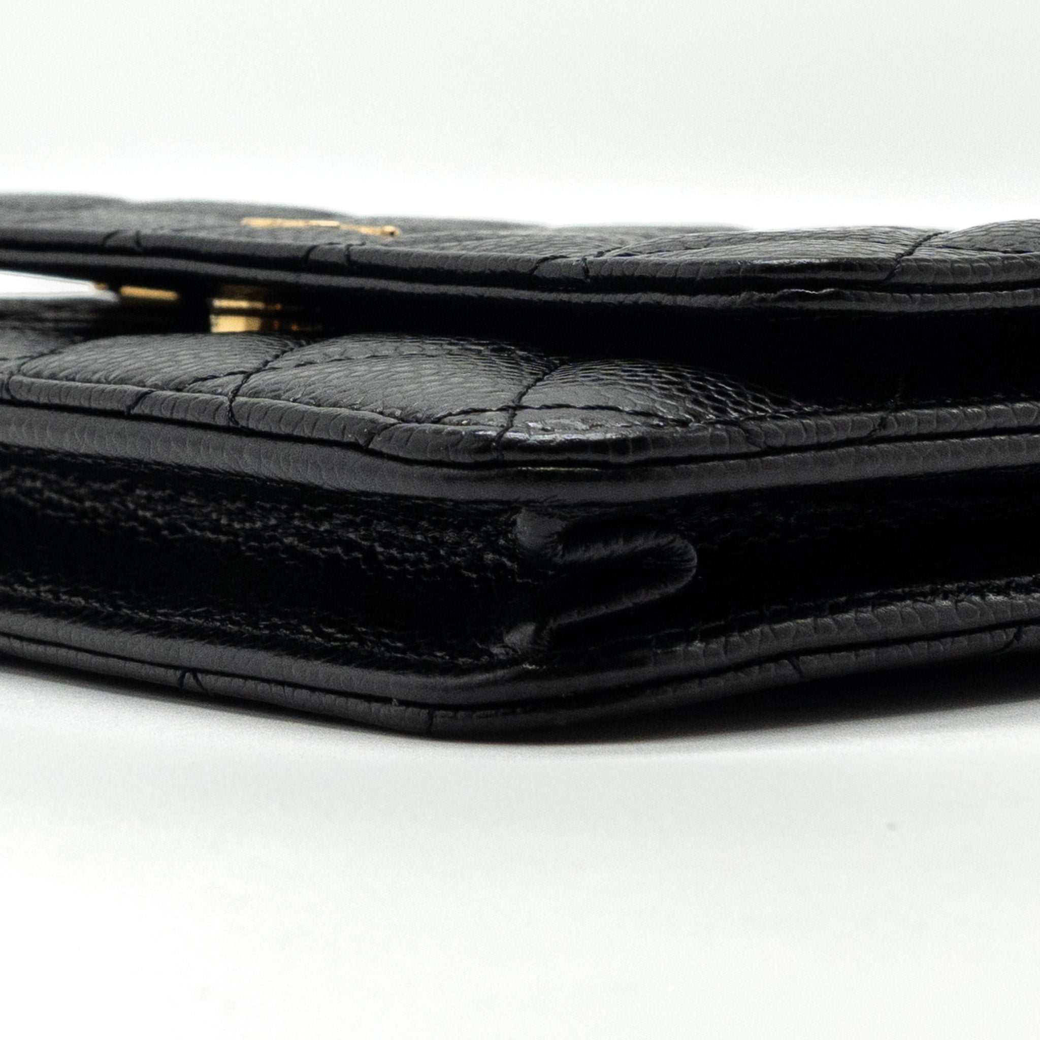 CHANEL CLASSIC WALLET ON CHAIN CAVIAR BLACK GHW