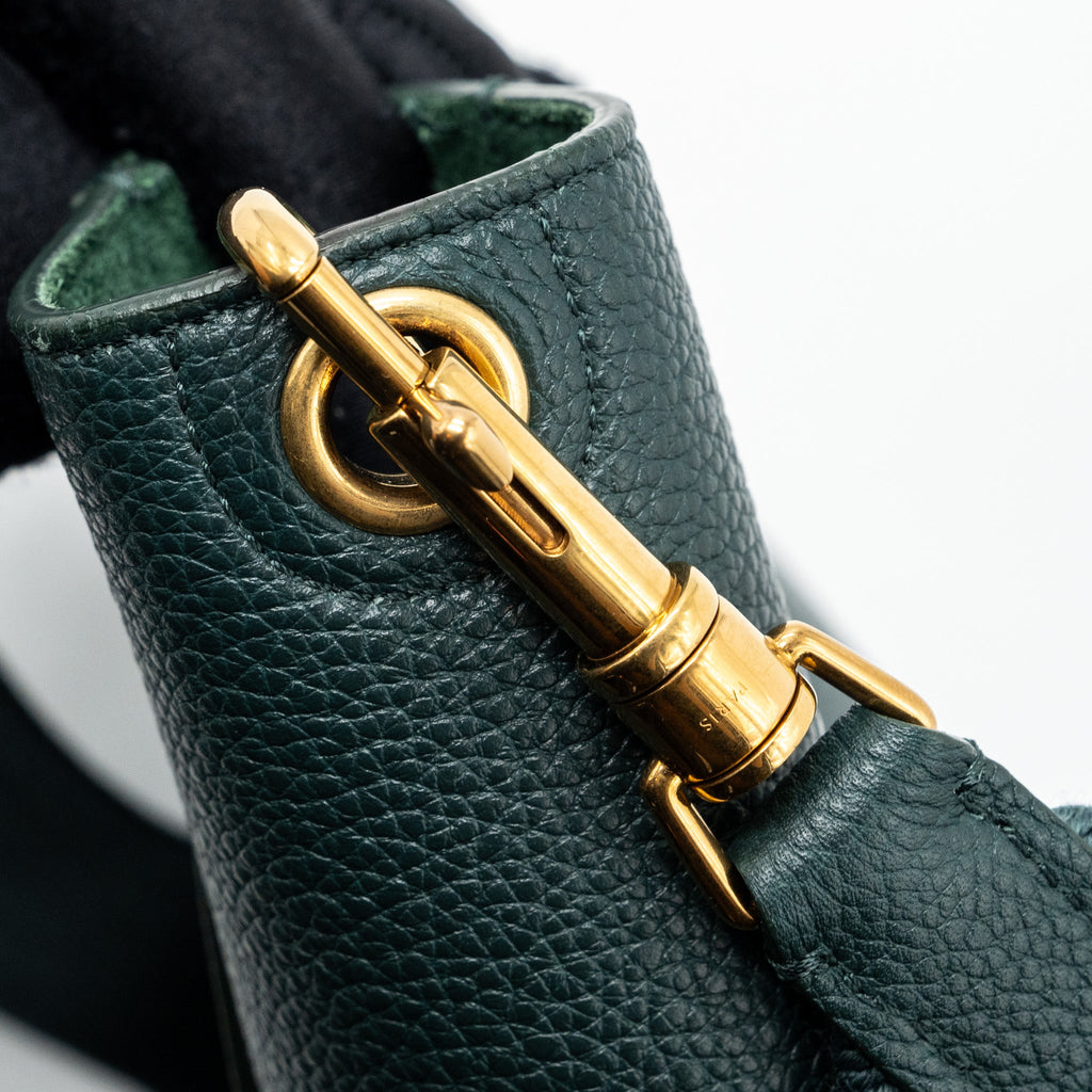 CELINE SMALL SANGLE BUCKET BAG CALFSKIN DARK GREEN GHW