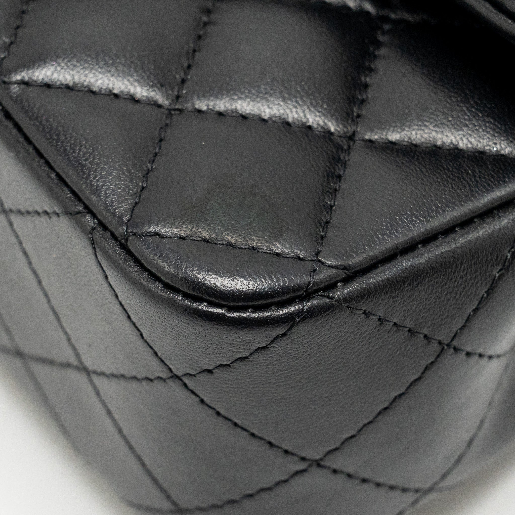 CHANEL TOP HANDLE MINI RECTANGULAR FLAP BAG LAMBSKIN SO BLACK