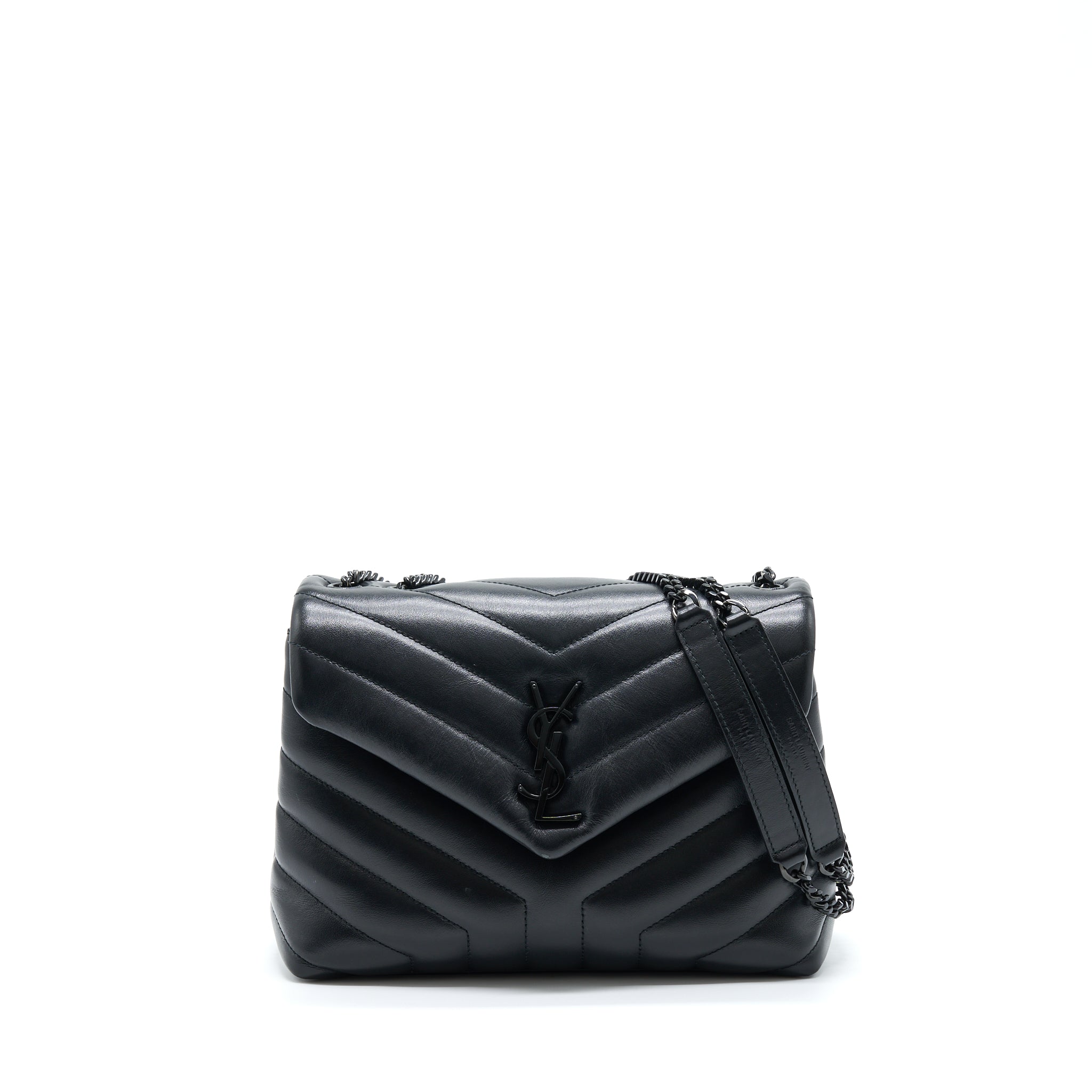 SAINT LAURENT/ YSL LOULOU BAG BLACK WITH BLACK HARDWARE