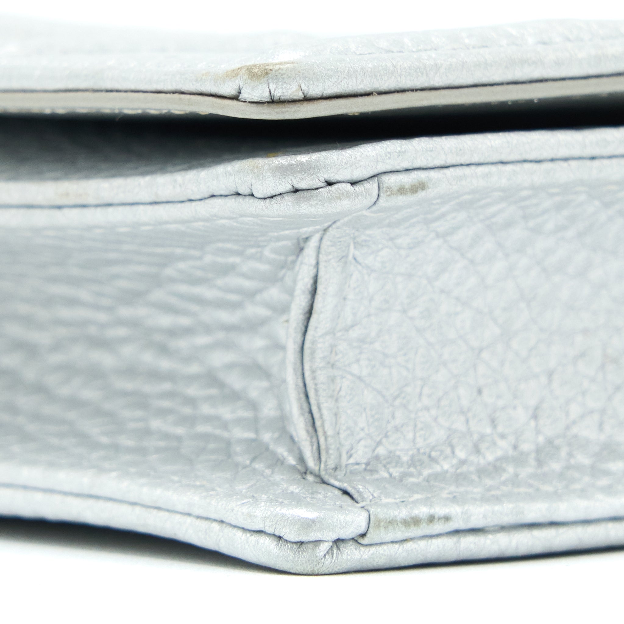DIOR DIORAMA WALLET ON CHAIN CALFSKIN SILVER LGHW