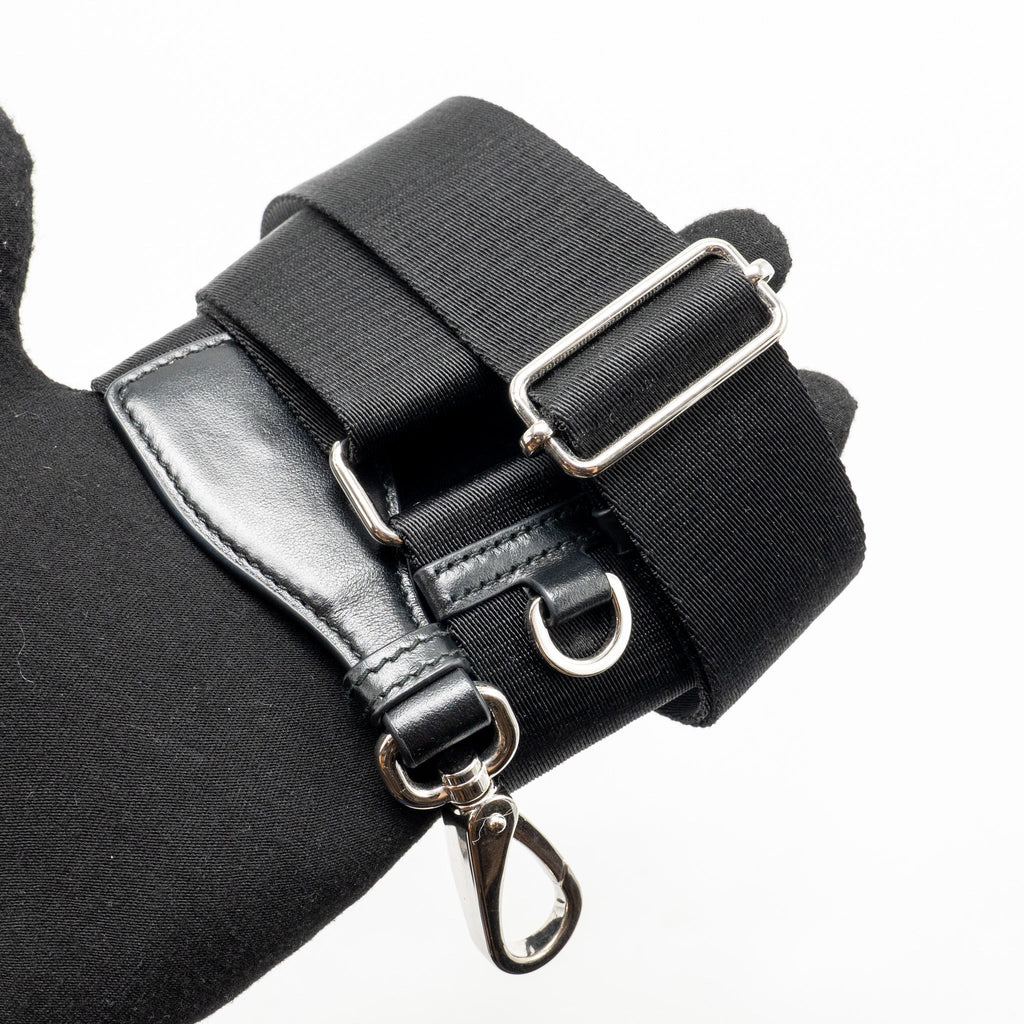 PRADA TRIANGLE SHOULDER BAG LEATHER BLACK SHW