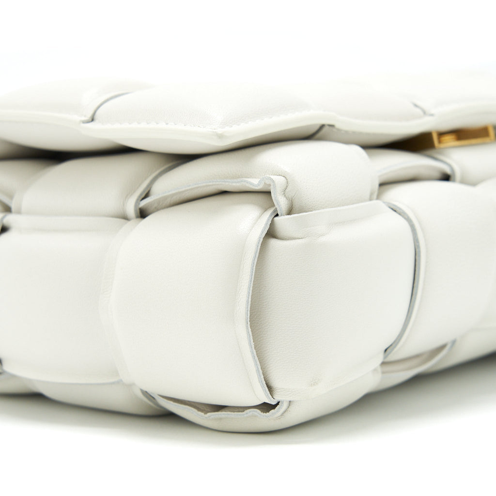 BOTTEGA VENETA PADDED CASSETTE BAG LAMBSKIN CHALK GHW