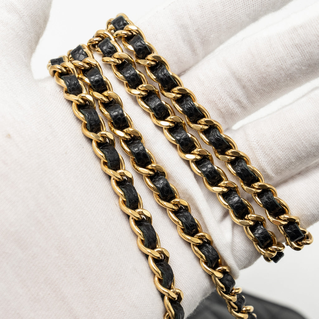 CHANEL CLASSIC WALLET ON CHAIN CAVIAR BLACK GHW(MICROCHIP)