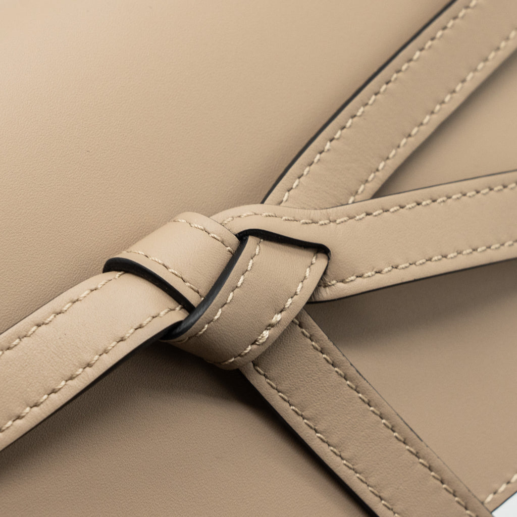 LOEWE MINI GATE DUAL BAG SOFT CALFSKIN SAND GHW