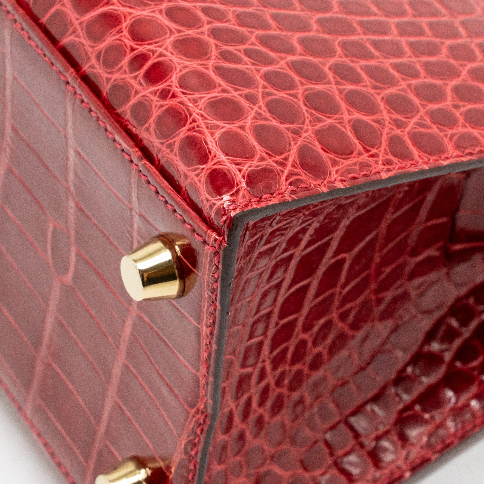 HERMES KELLY 25 CROCODILE POROUS BRAISE GHW