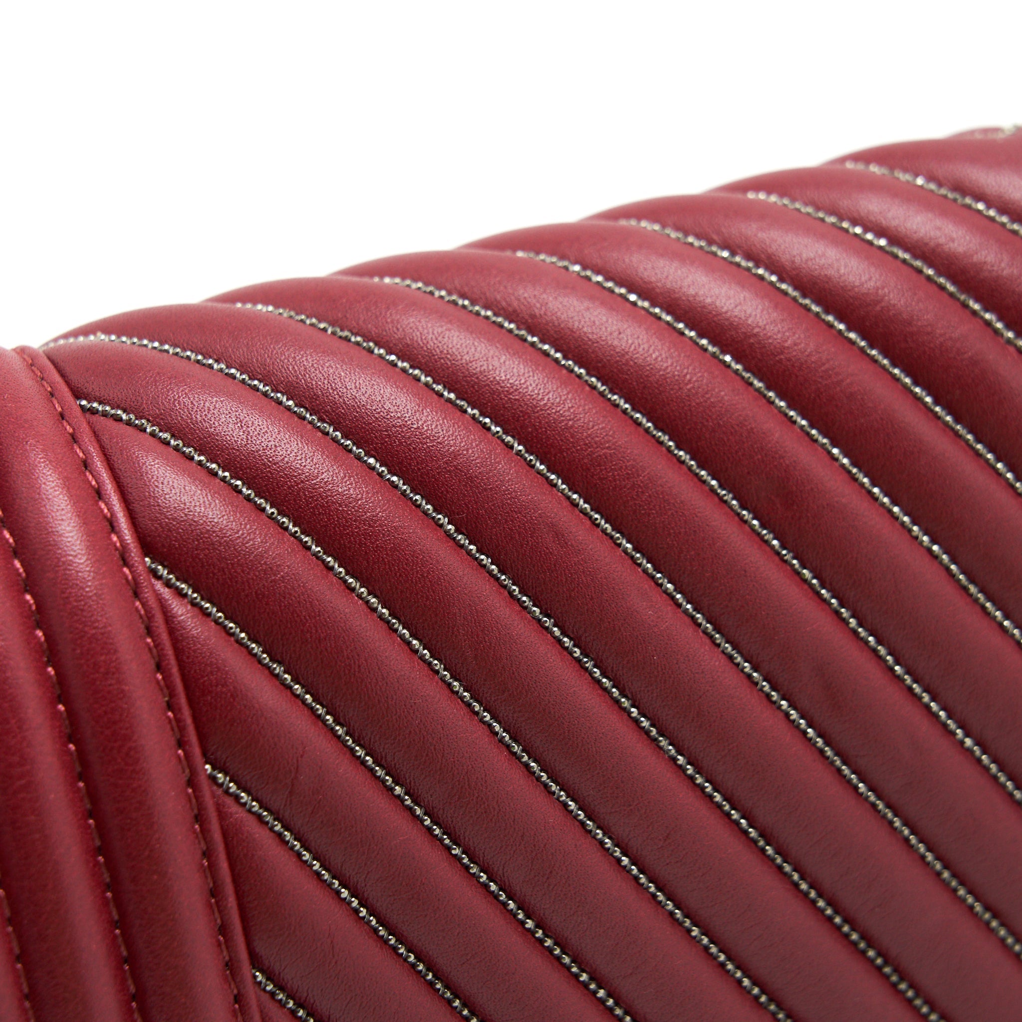 CHANEL MEDIUM CHEVRON BOY CHANEL BAG LIMITED EDITION DARK RED SHW