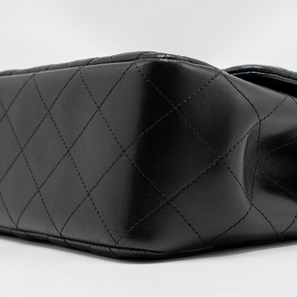 CHANEL JUMBO CLASSIC DOUBLE FLAP BAG LAMBSKIN SO BLACK