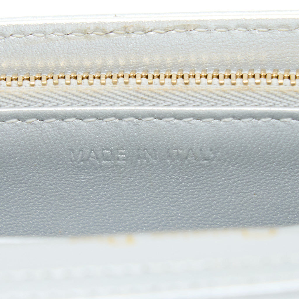 DIOR DIORAMA WALLET ON CHAIN CALFSKIN SILVER LGHW