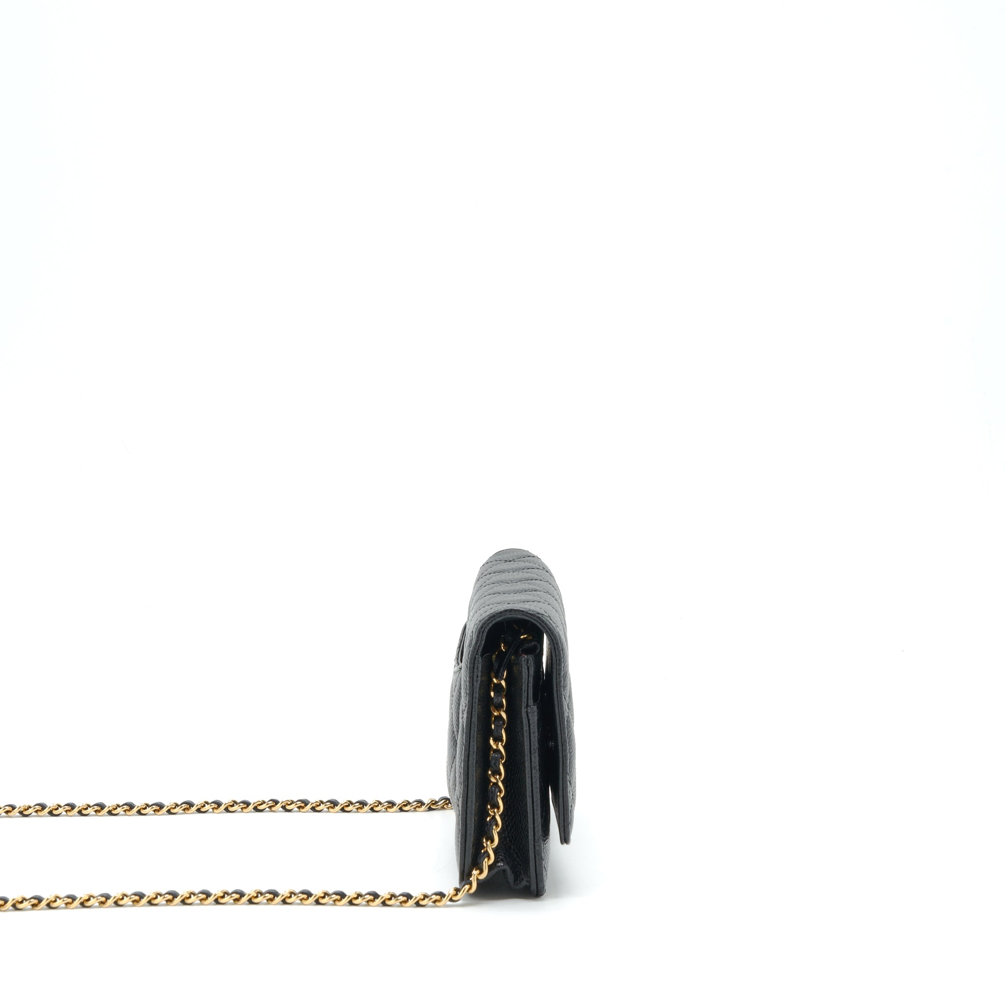 CHANEL CLASSIC WALLET ON CHAIN CAVIAR BLACK GHW