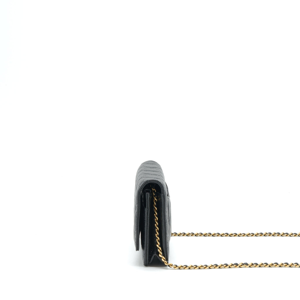 CHANEL CLASSIC WALLET ON CHAIN CAVIAR BLACK GHW