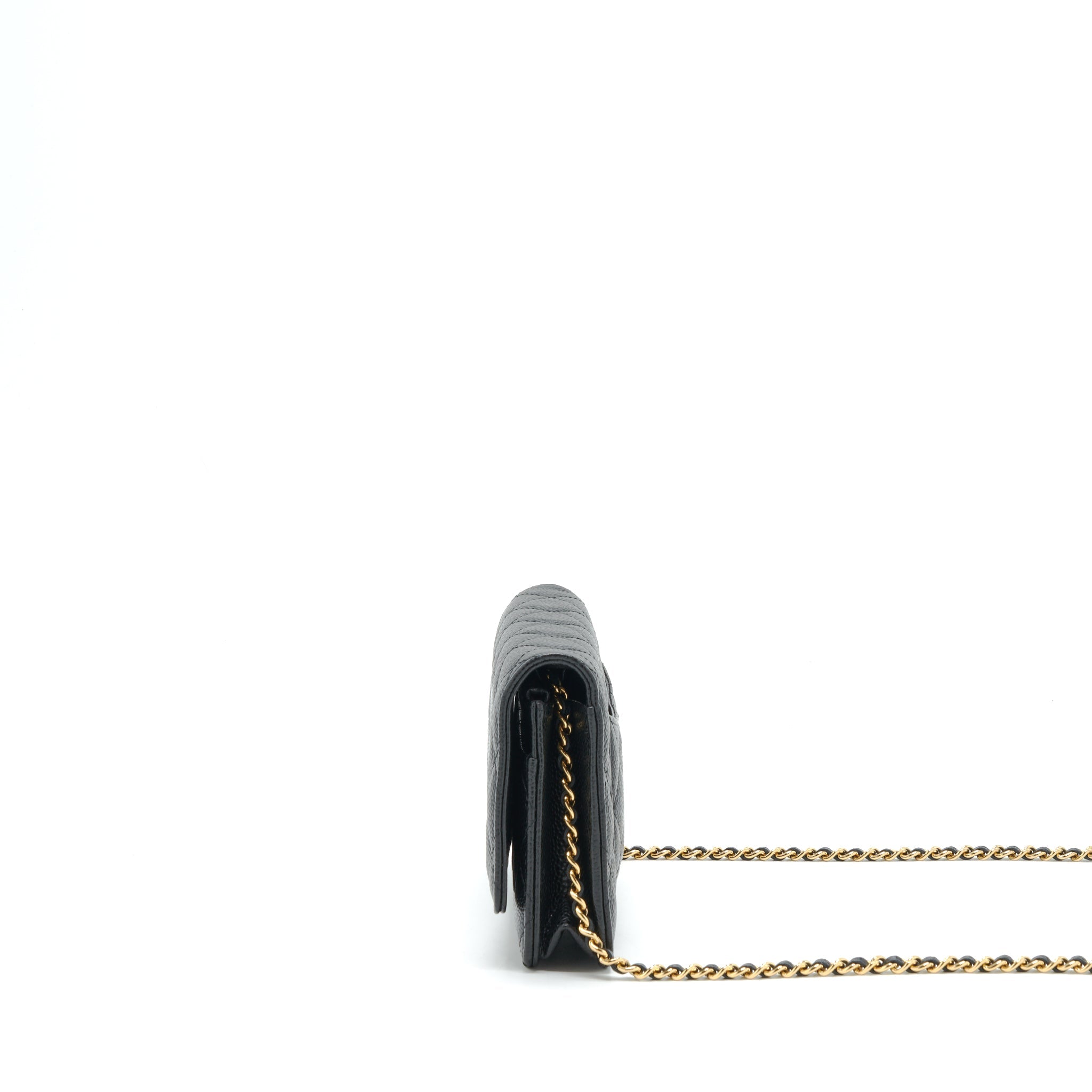 CHANEL CLASSIC WALLET ON CHAIN CAVIAR BLACK GHW