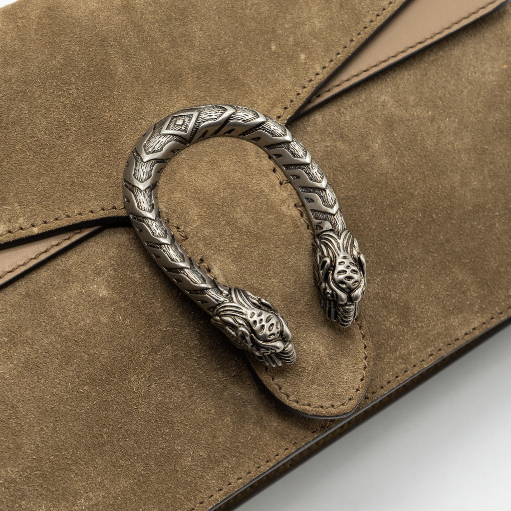 GUCCI DIONYSUS SHOULDER BAG SUEDE LEATHER LIGHT BROWN SHW