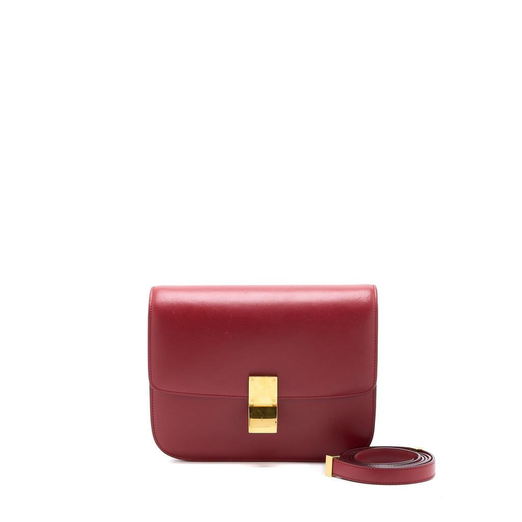 CELINE MEDIUM CLASSIC BOX CALFSKIN RED GHW