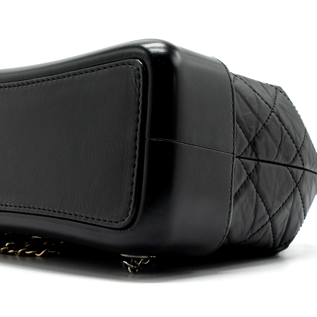 CHANEL SMALL GABRIELLE BACKPACK AGED CALFSKIN BLACK MULTICOLOUR HARDWARE