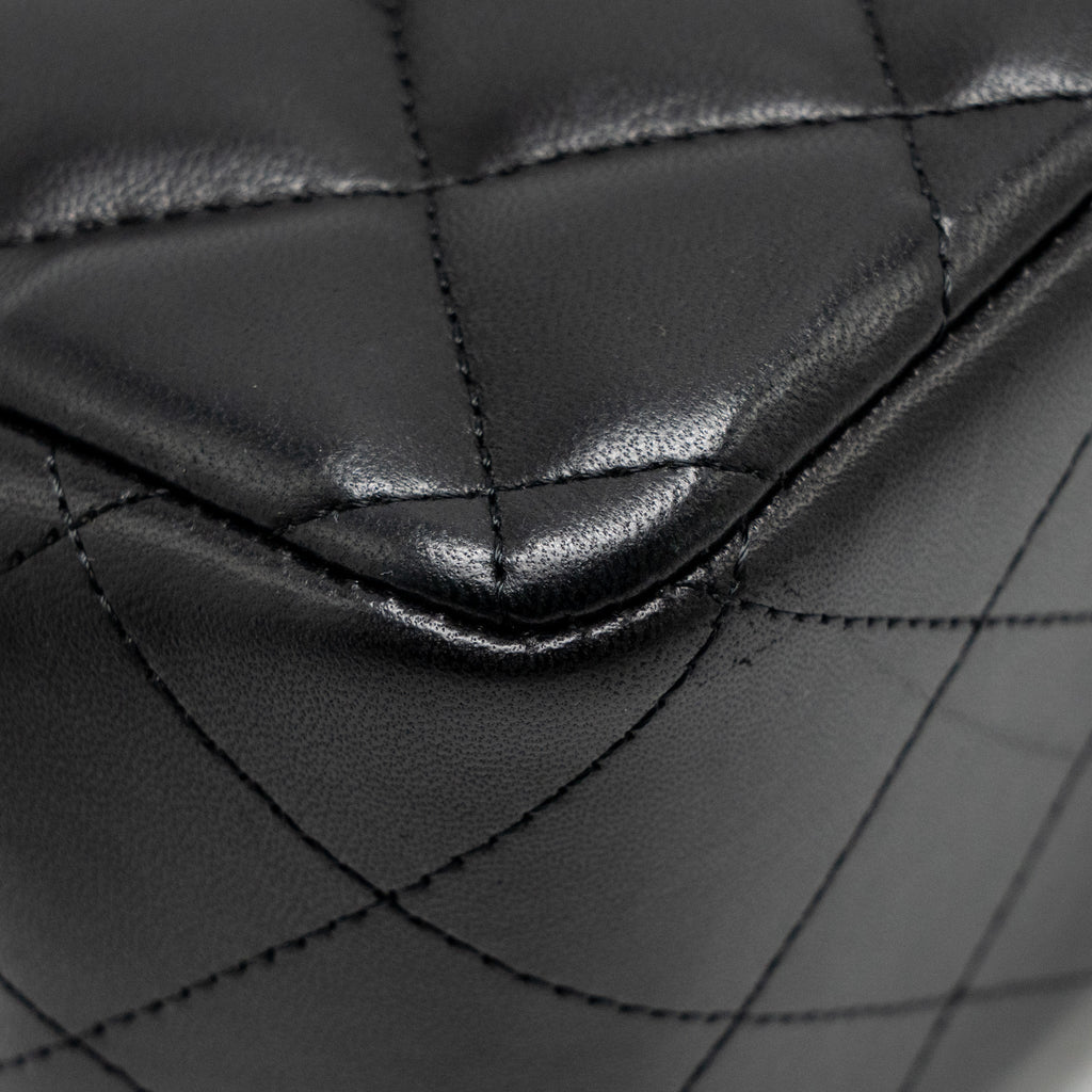 CHANEL JUMBO CLASSIC DOUBLE FLAP BAG LAMBSKIN SO BLACK