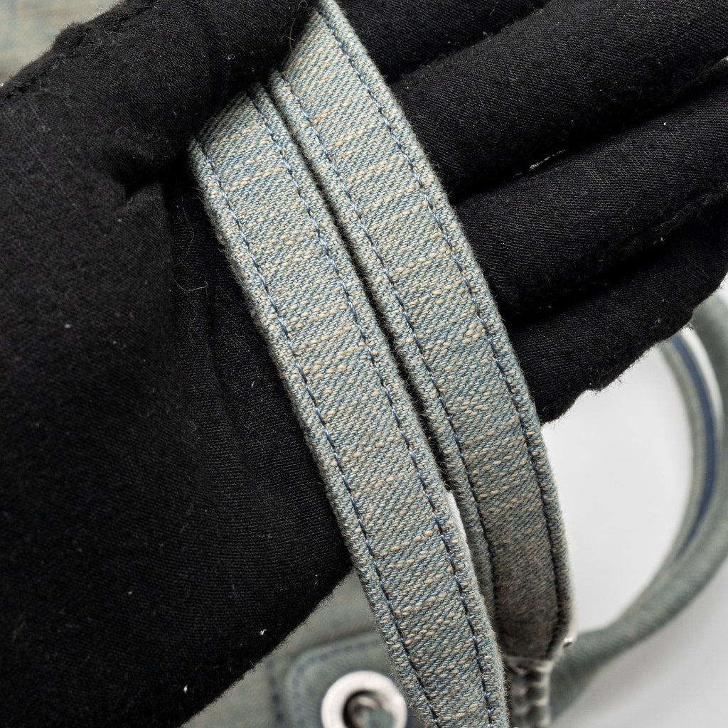 CHANEL DEAUVILLE SHOPPING TOTE BAG DENIM BLUE SHW (MICROCHIP)