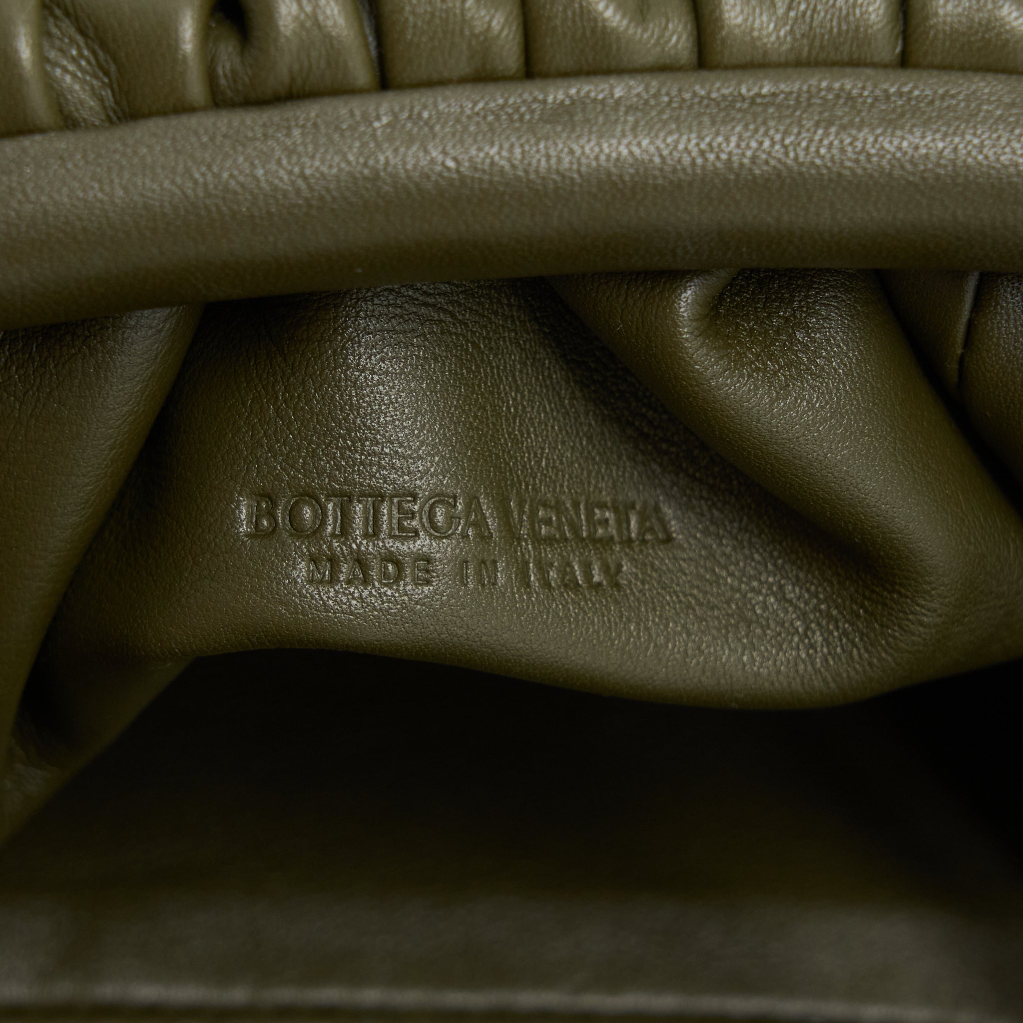 BOTTEGA VENETA MINI CALFSKIN DARK GREEN GHW