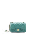 CHANEL 21A MINI RECTANGULAR FLAP BAG LAMBSKIN LIGHT GREEN LGHW (MICROCHIP)