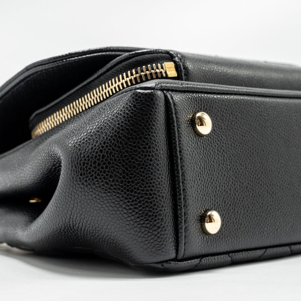 CHANEL SMALL BUSINESS AFFINITY CAVIAR BLACK LGHW (MICROCHIP)