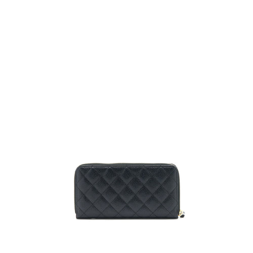 CHANEL ZIPPY LONG WALLET CAVIAR BLACK GHW