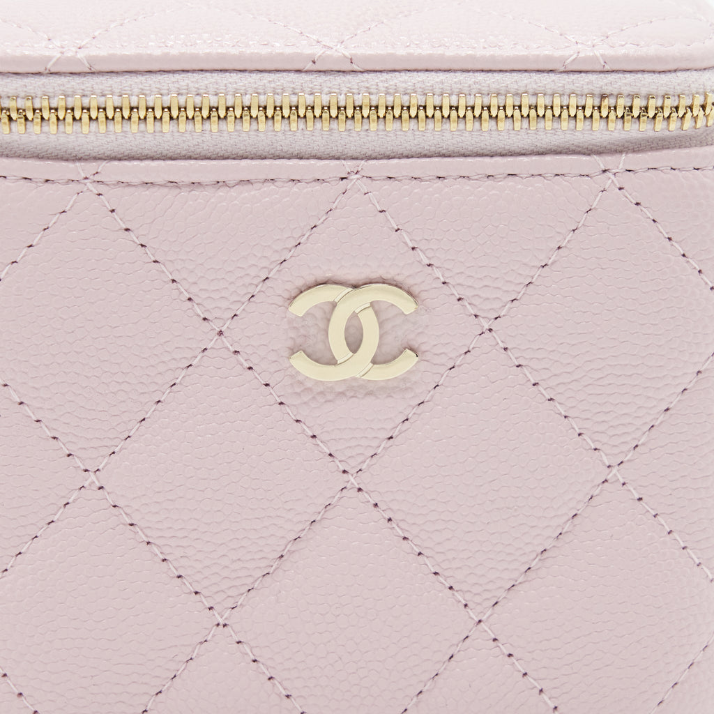 CHANEL MINI VANITY CASE CAVIAR PINK LGHW