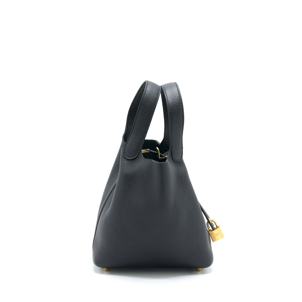 HERMES PICOTIN 18 LOCK BAG CLEMENCE BLACK GHW