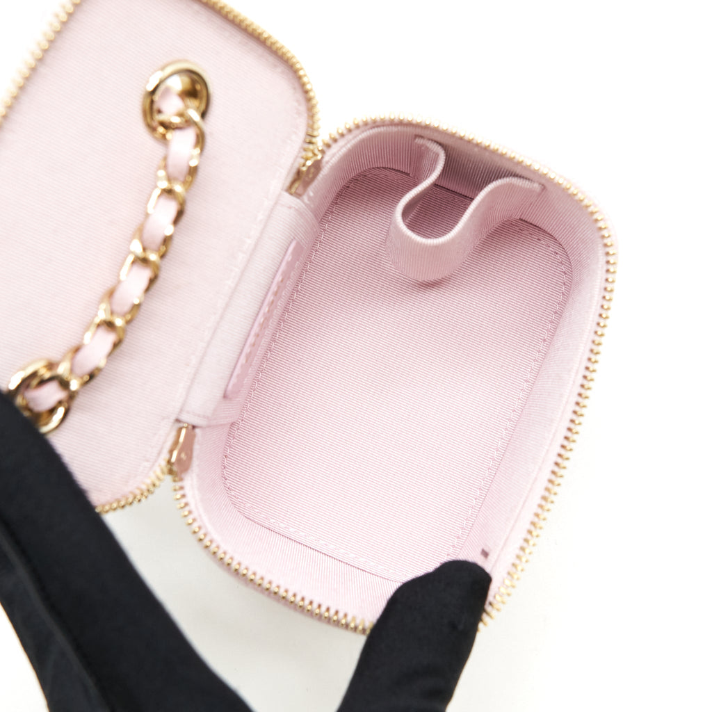 CHANEL MINI VANITY CASE CAVIAR PINK LGHW