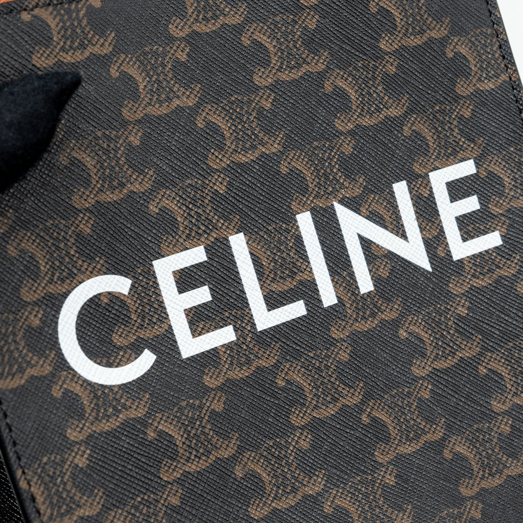 CELINE MINI VERTICAL CABAS TRIOMPHE CANVAS BROWN GHW