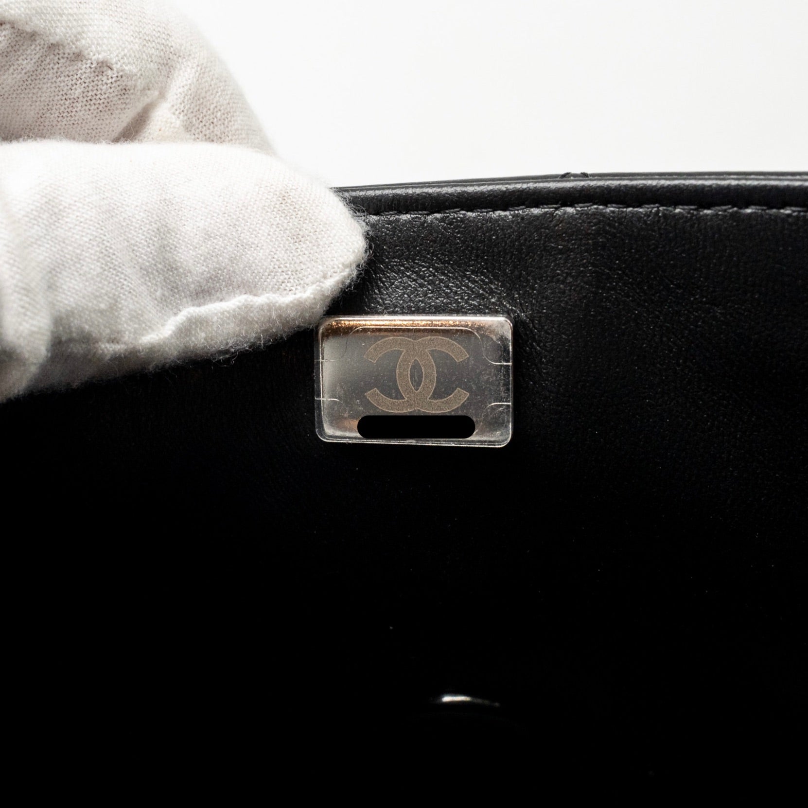 CHANEL TOP HANDLE MINI RECTANGULAR FLAP BAG LAMBSKIN SO BLACK
