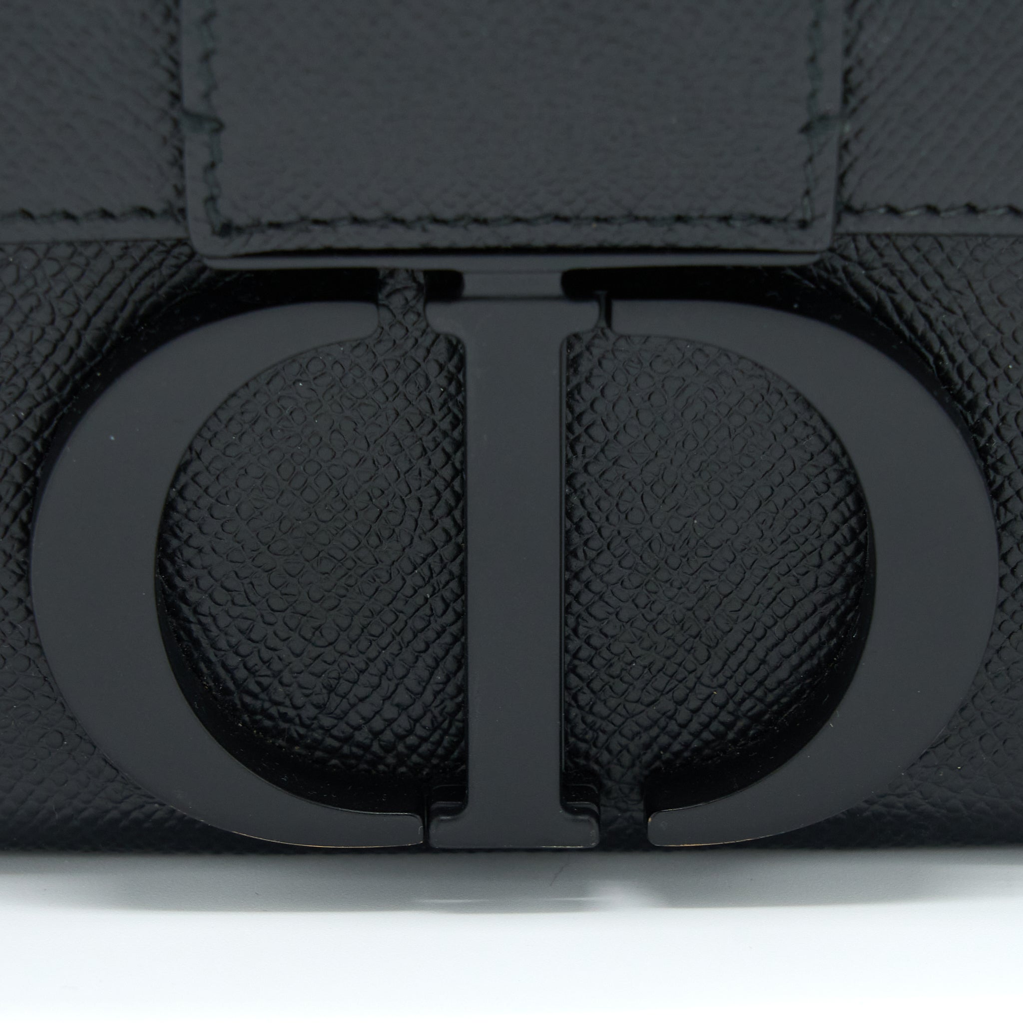 DIOR 30 MONTAIGNE BOX CALFSKIN BLACK WITH BLACK HARDWARE
