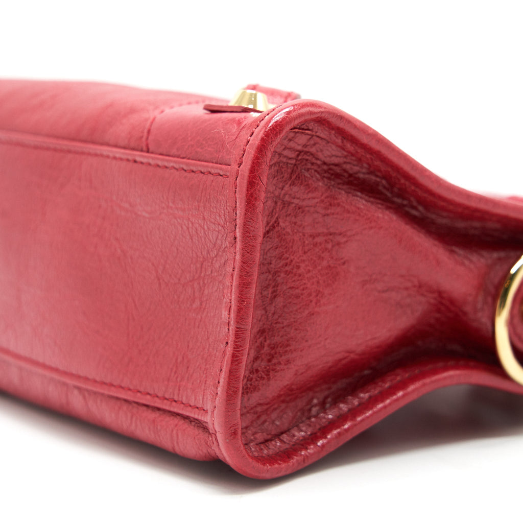 BALENCIAGA MINI CITY BAG RED WITH GHW