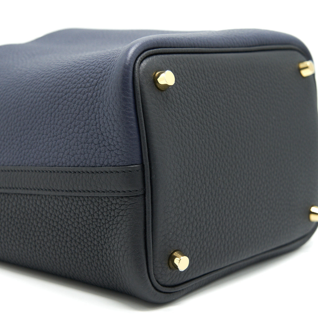 HERMES PICOTIN 18 LOCK BAG BLEU NUIT, NOIR, BLEU FRIDA