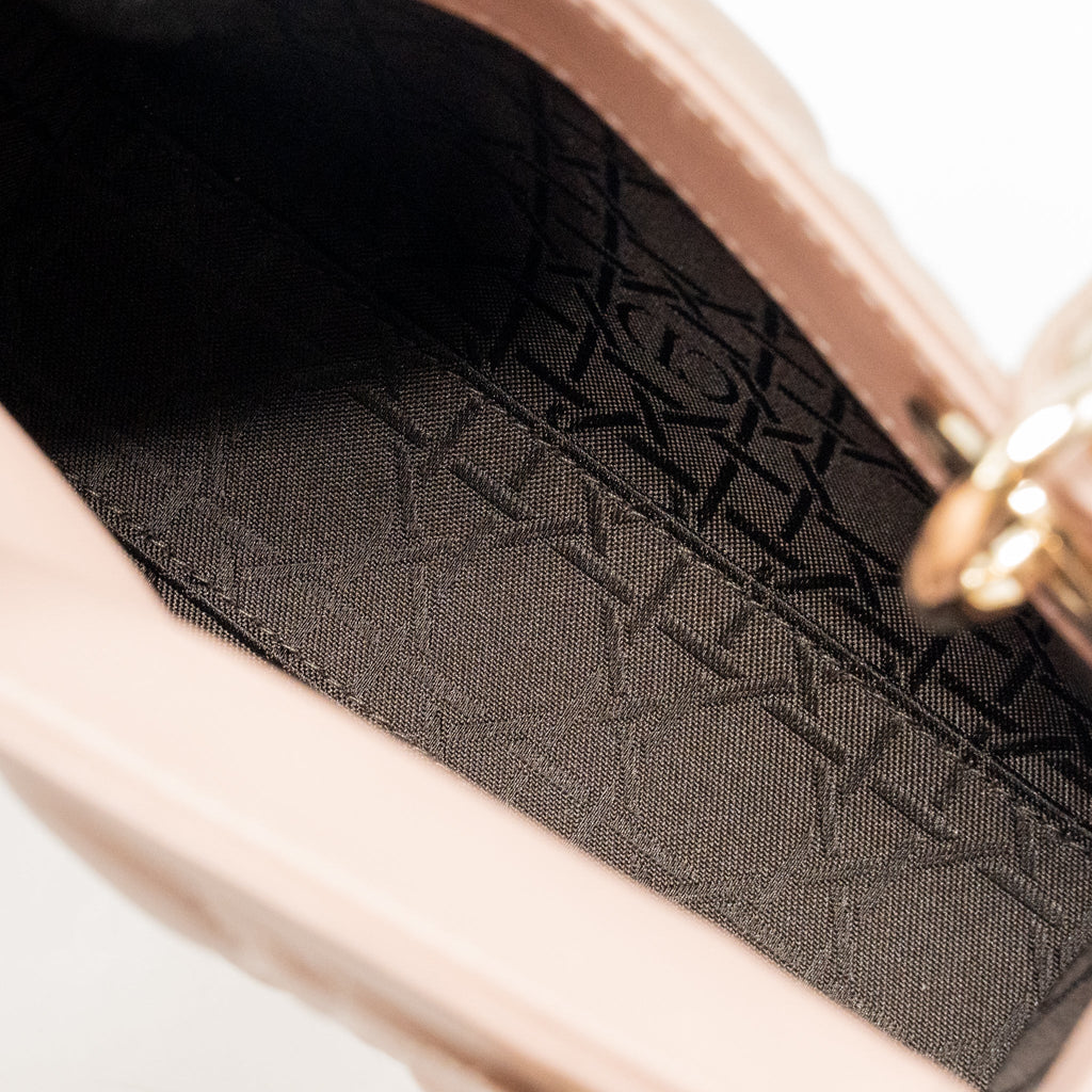 DIOR MINI LADY DIOR LAMBSKIN BLUSH LGHW