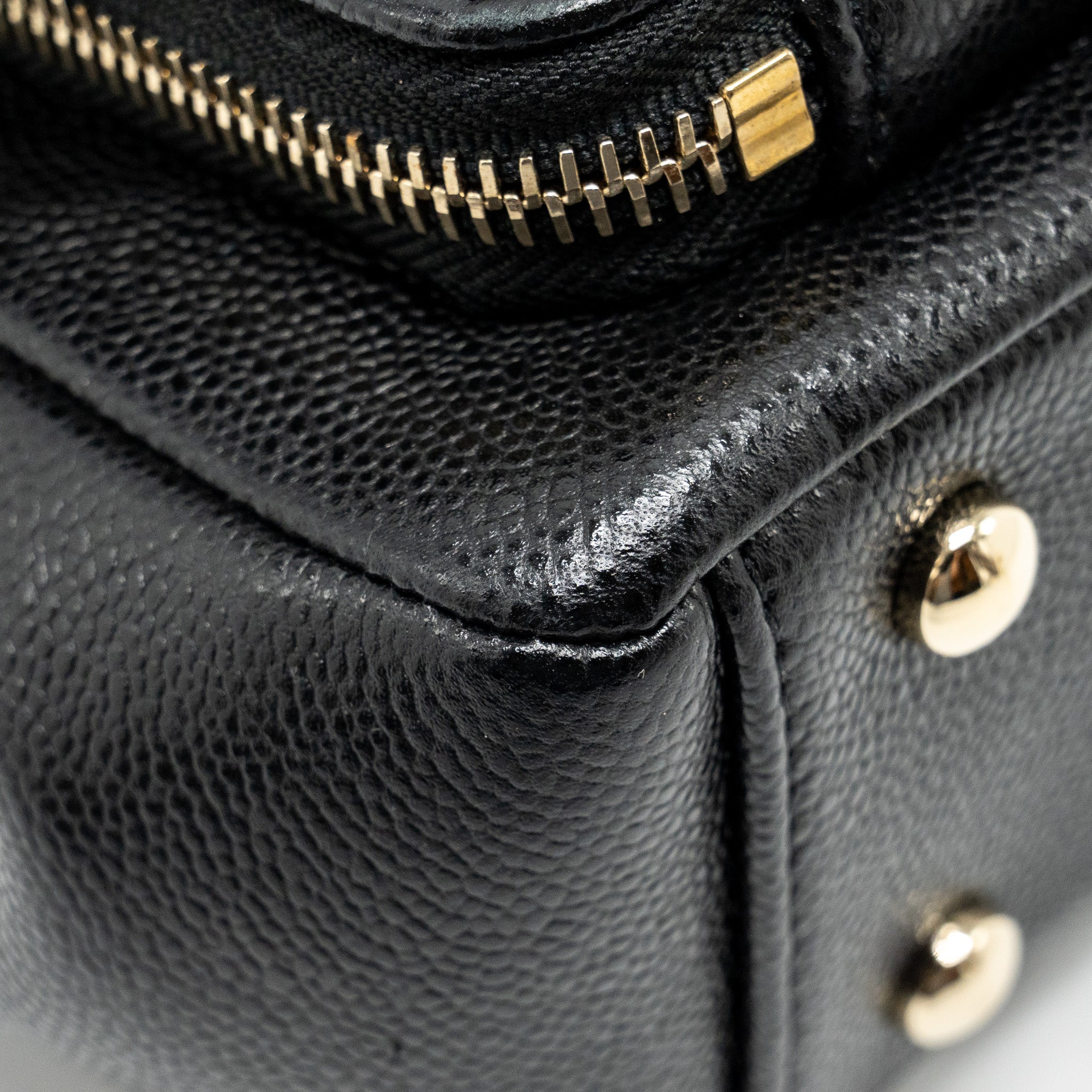 CHANEL SMALL BUSINESS AFFINITY CAVIAR BLACK LGHW (MICROCHIP)