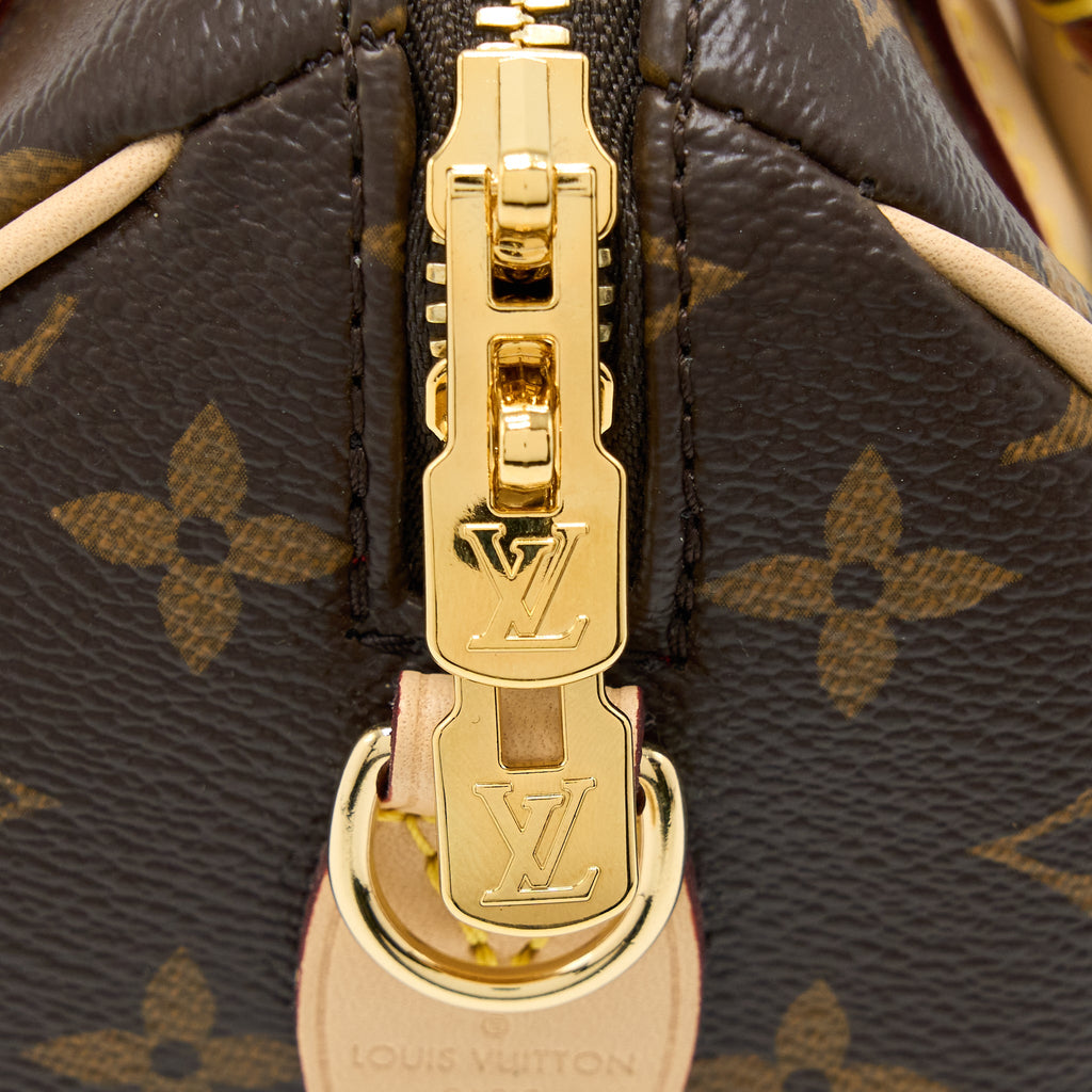 LOUIS VUITTON SPEEDY BANDOULIERE 20 MONOGRAM CANVAS BLACK STRAP