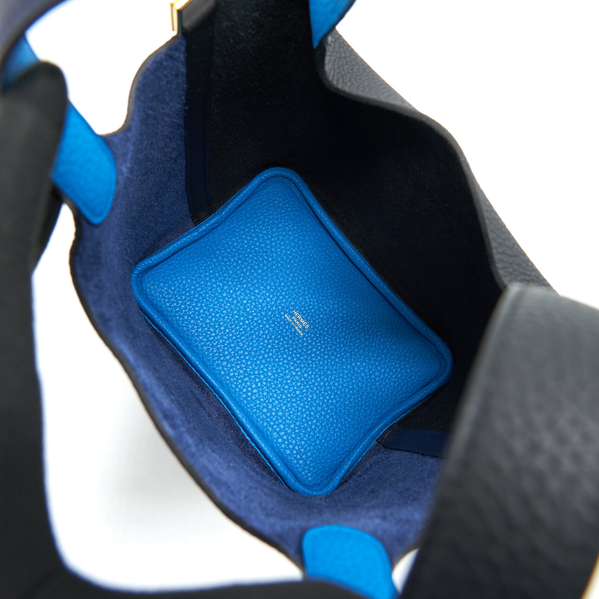 HERMES PICOTIN 18 LOCK BAG BLEU NUIT, NOIR, BLEU FRIDA
