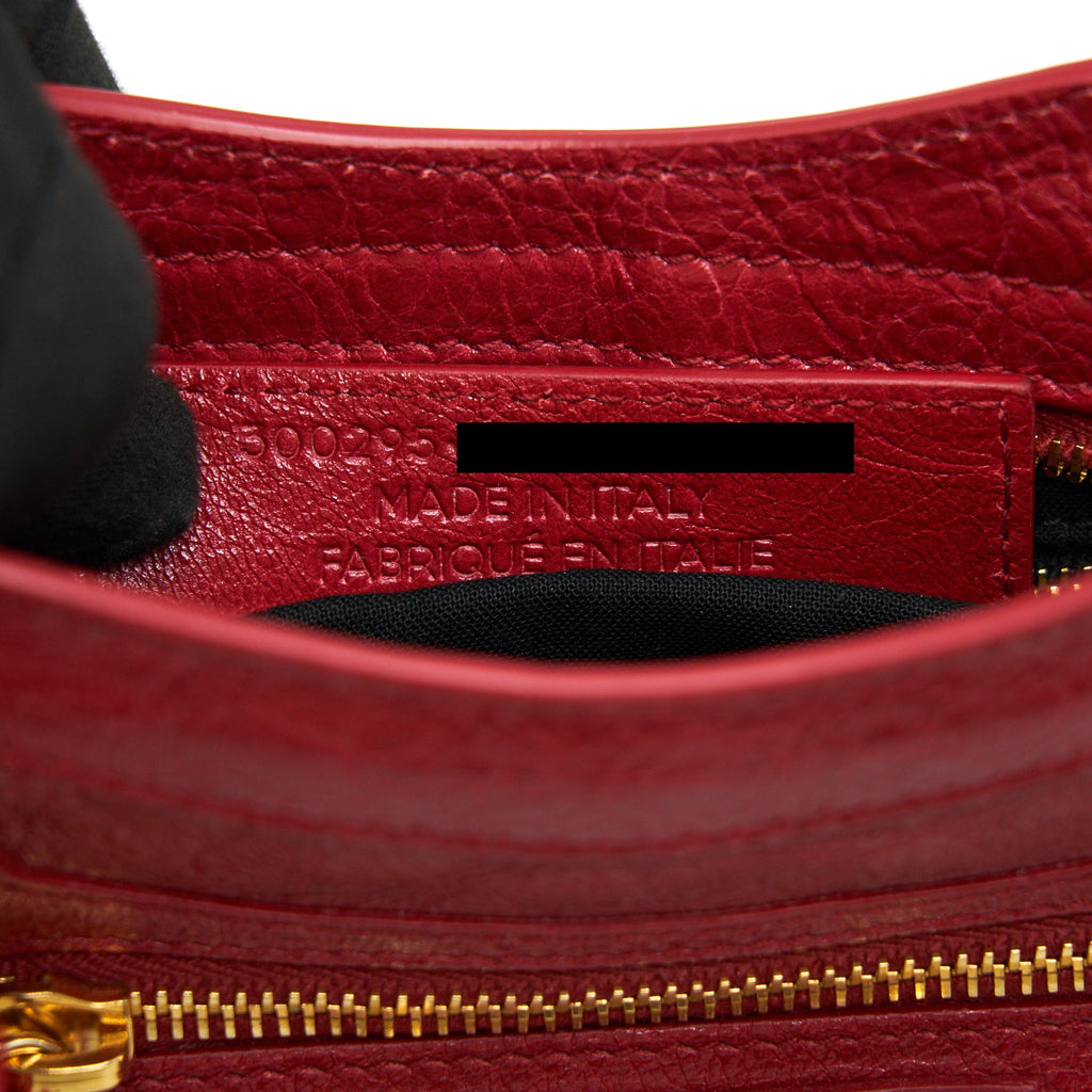 BALENCIAGA MINI CITY BAG RED WITH GHW