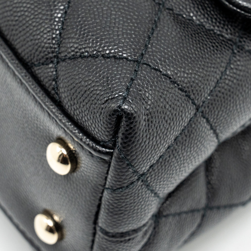CHANEL SMALL COCO HANDLE CAVIAR BLACK LGHW (MICROCHIP)