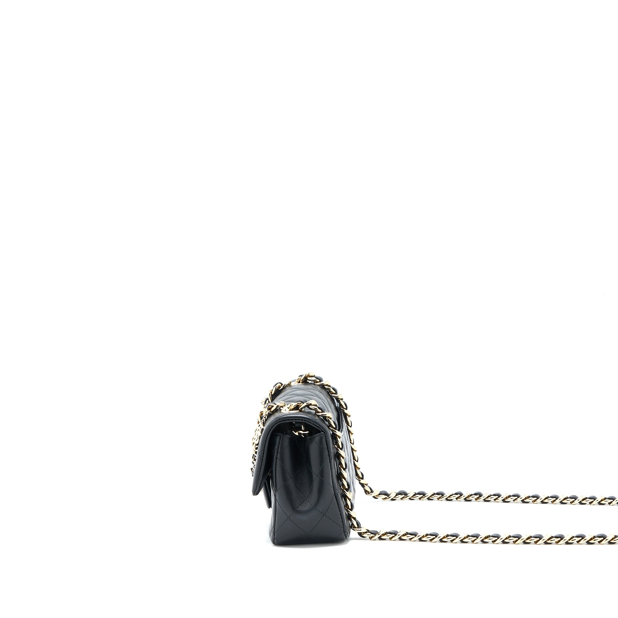 CHANEL MINI RECTANGULAR WITH COCO BAG CHARM LIMITED EDITION LAMBSKIN BLACK LGHW
