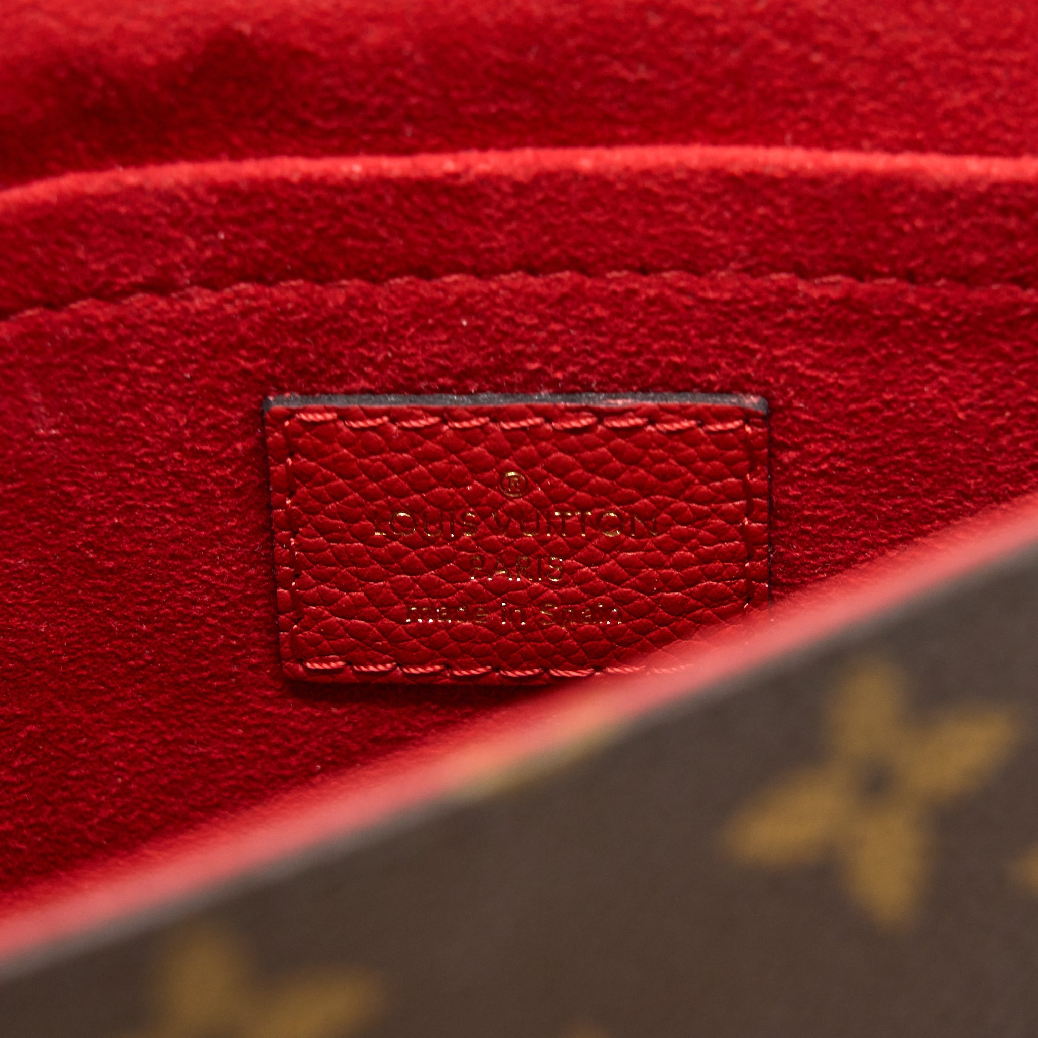 LOUIS VUITTON PALLAS CHAIN BAG CERISE MONOGRAM CANVAS/LEATHER GHW