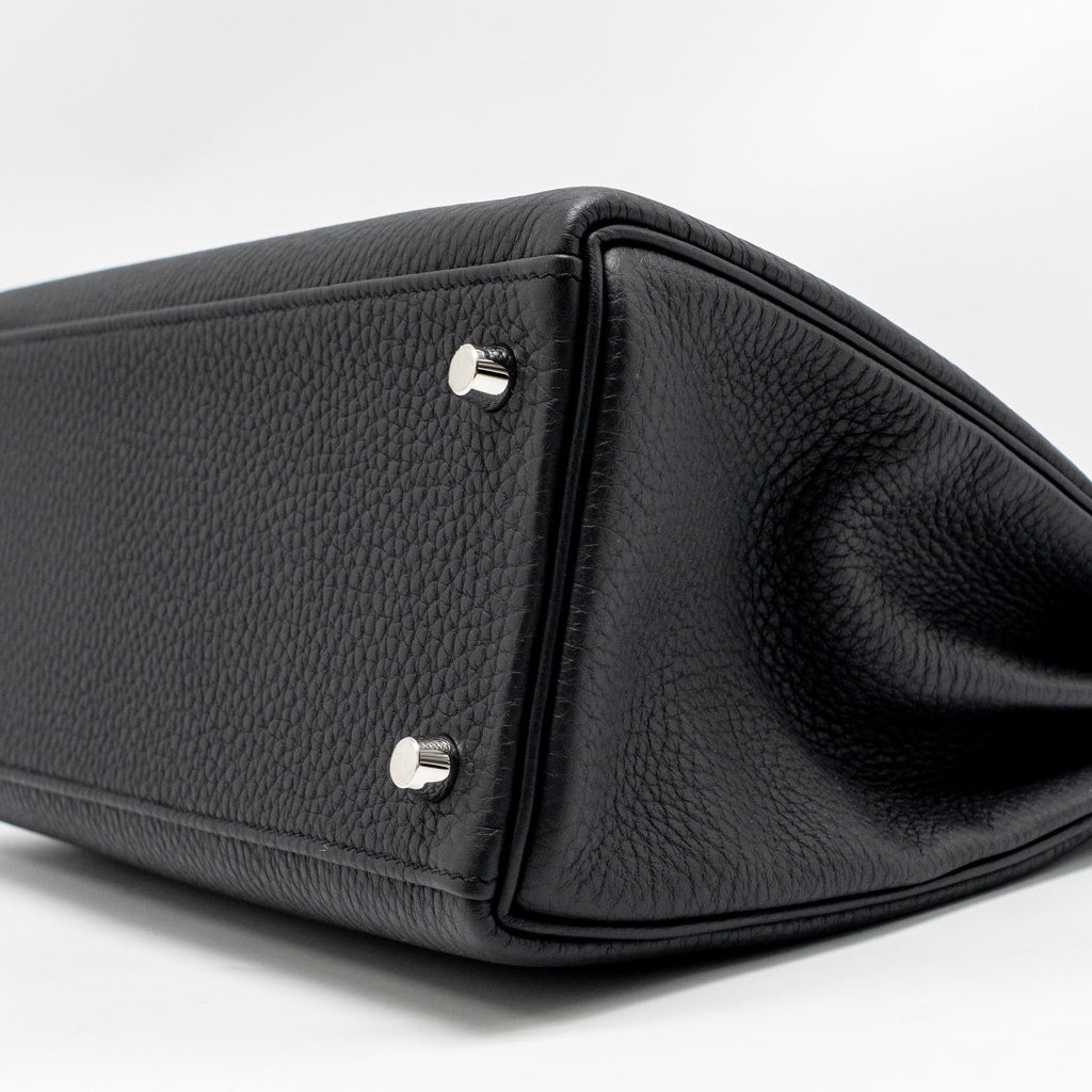 HERMES KELLY 28 TOGO BLACK BRUSHED SHW