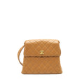 CHANEL VINTAGE KELLY SHOULDER BAG DARK BEIGE GHW