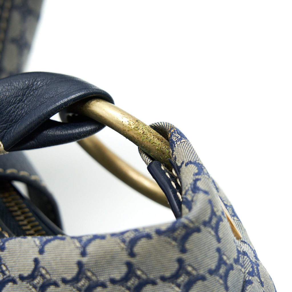 CELINE VINTAGE CANVAS SHOULDER BAG