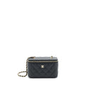 CHANEL 22S LONG VANITY WITH CHAIN CAVIAR BLACK LGHW