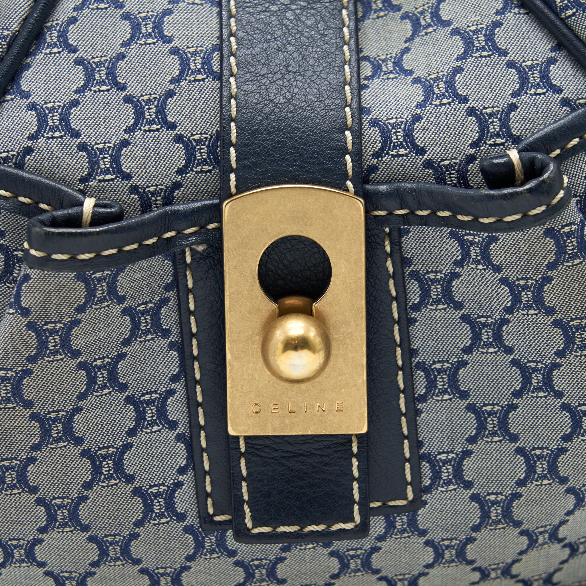 CELINE VINTAGE CANVAS SHOULDER BAG