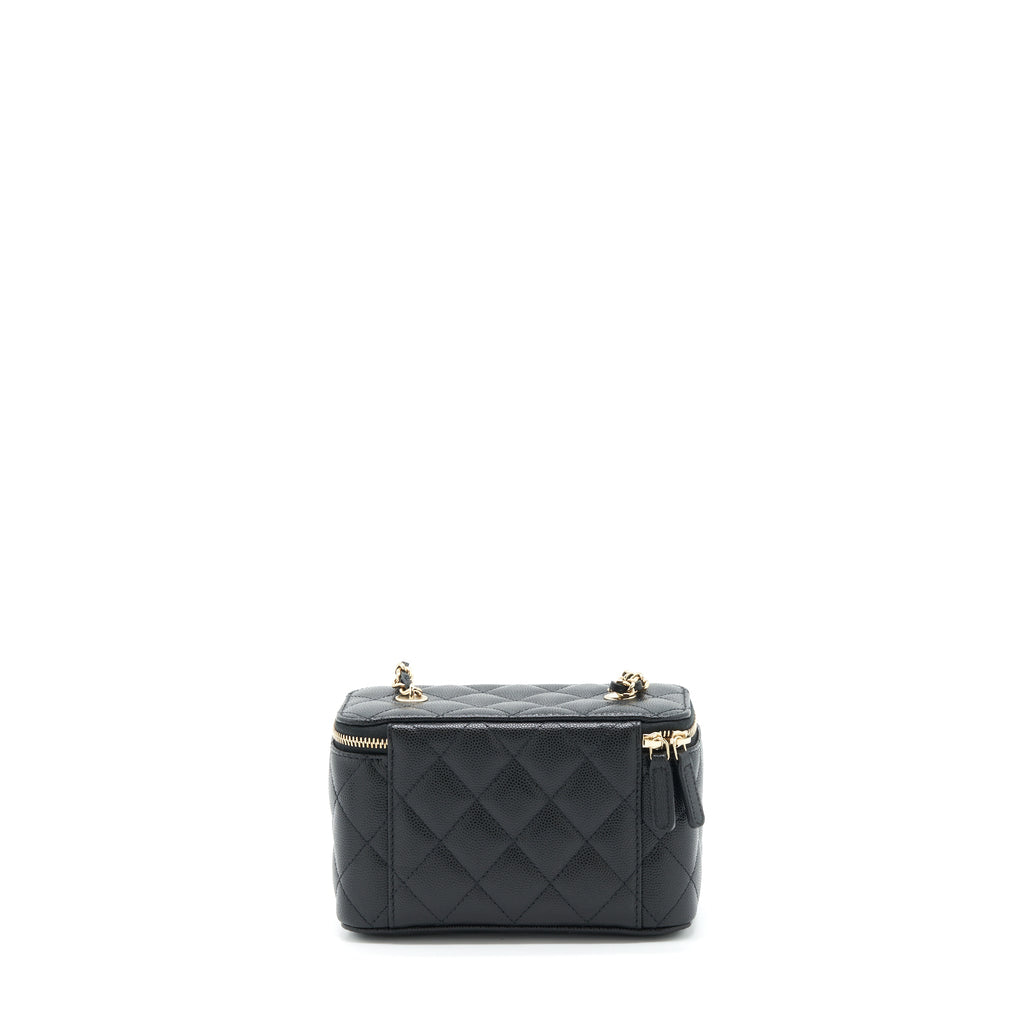 CHANEL 22S LONG VANITY WITH CHAIN CAVIAR BLACK LGHW